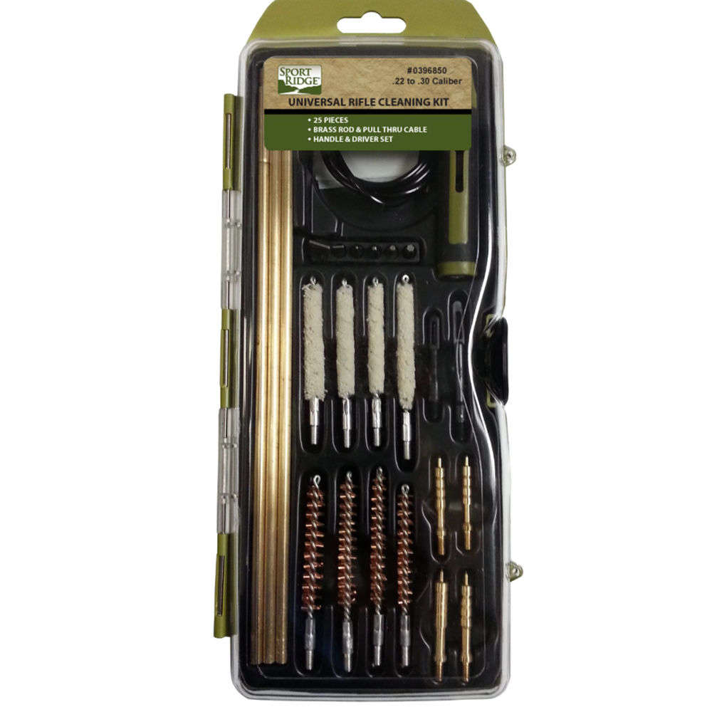 Cleaning Equipment Sport Ridge 4.50" UNIVERSAL RIFLE 25PC KIT W/BRASS RODS